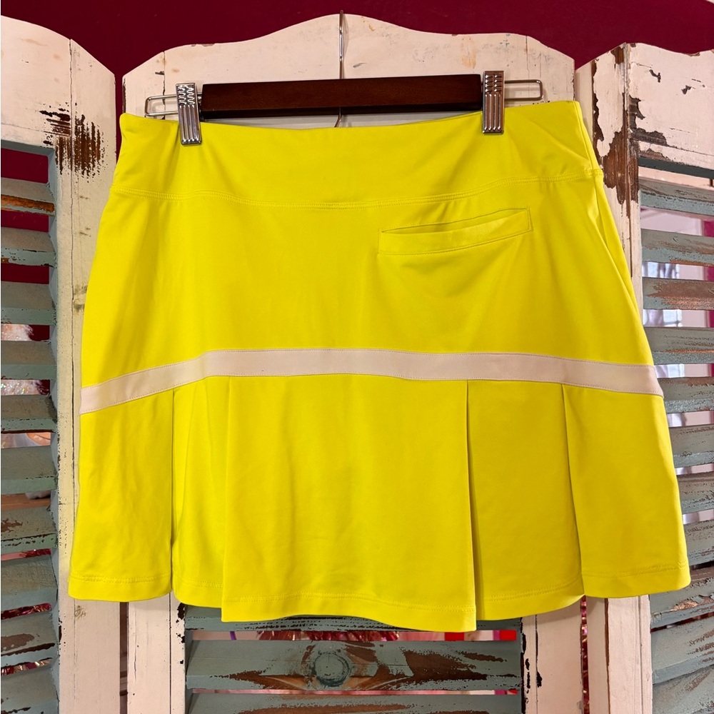 Nike Neon Yellow Tennis Skort with White Trim
